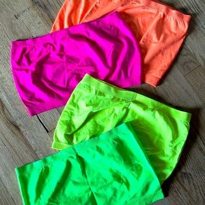 ITZON Woman`s Bandeau Bra Top One Size Plus - Neon 4 pack